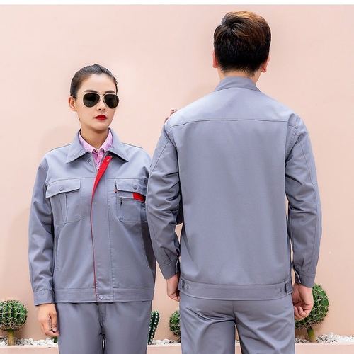 浩赢 男女工作服工地耐磨春秋冬季工厂汽修长袖上衣套装劳保服定制绣