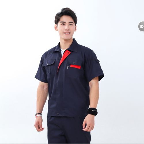 浩赢薄工作服夏季短袖薄款男女套装劳保服电焊汽修工程服汽修工厂车间